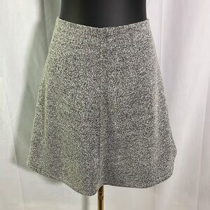 LOFT Gray Knit High Waisted A-Line Mini Skirt